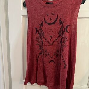 Truly Madly Deeply Muscle Tank with Skeleton Moon Design